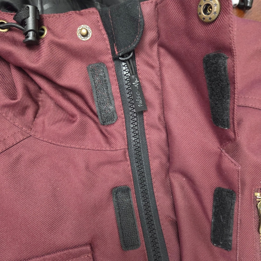 Pulse Burgundy Snowboarding Skiing Snow Jacket Hooded‎ Womens size M - Picture 6 of 13